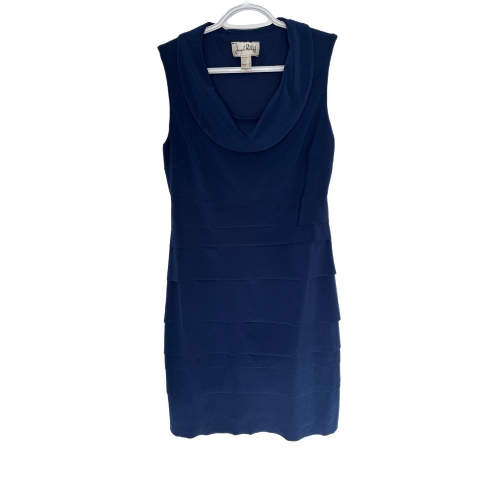 Joseph Ribkoff Tiered Mini Dress 6 Navy Sleeveless Elegant Cocktail Party Dress